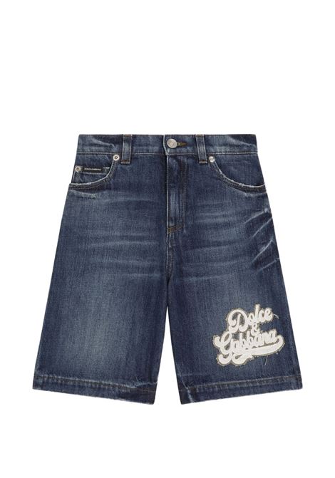 Bermuda in denim con logo DOLCE & GABBANA KIDS | L44Q03 LDD66S9000